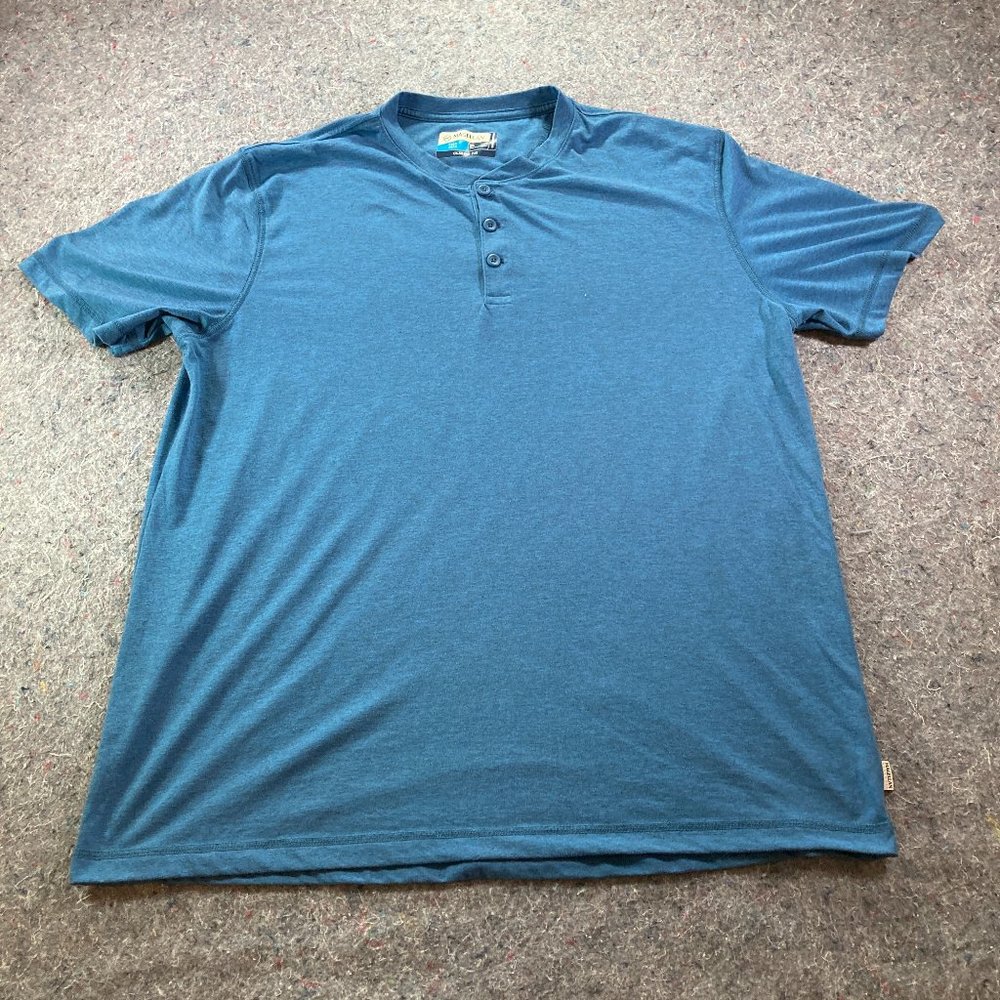 Magellan Outdoors T-Shirt Mens Size Adult XL Blue Buttons Short Sleeve